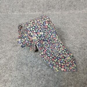 City of London Necktie Mens One Size Multicolor Floral Ditsy Print 100% Cotton